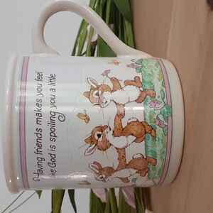 Hallmark Mug Mates 1986 FRIENDS Spring Bunnies Animals Cup Mug 8 oz